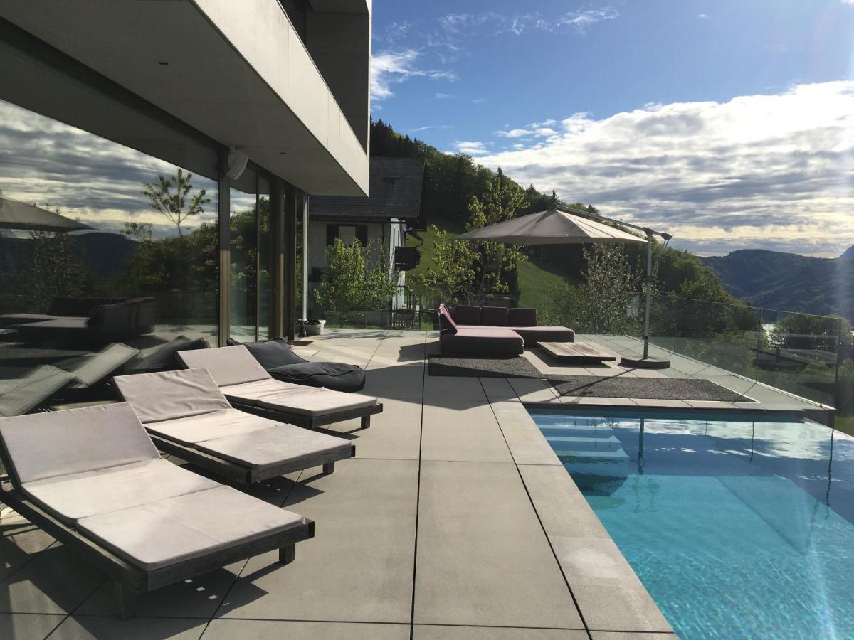 Attersee Luxury Design Villa With Dream Views, Large Pool And Sauna Nussdorf am Attersee Exterior photo